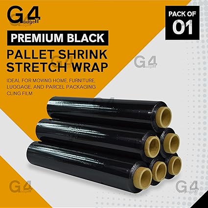 400mm x 150m Premium Black Shrink Wrap – Perfect for moving and packaging