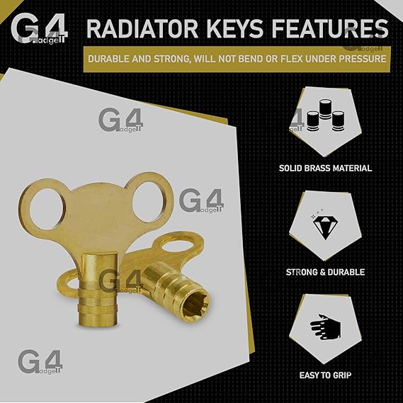 Air Lock In Radiator 2 Brass Radiator Keys - Rad Bleed Vent Air Lock Key Plumbers Valve Key ...