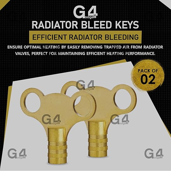 Lock N Key Radiator 2 Brass Radiator Keys - Rad Bleed Vent Air Lock Key Plumbers Valve Key ...