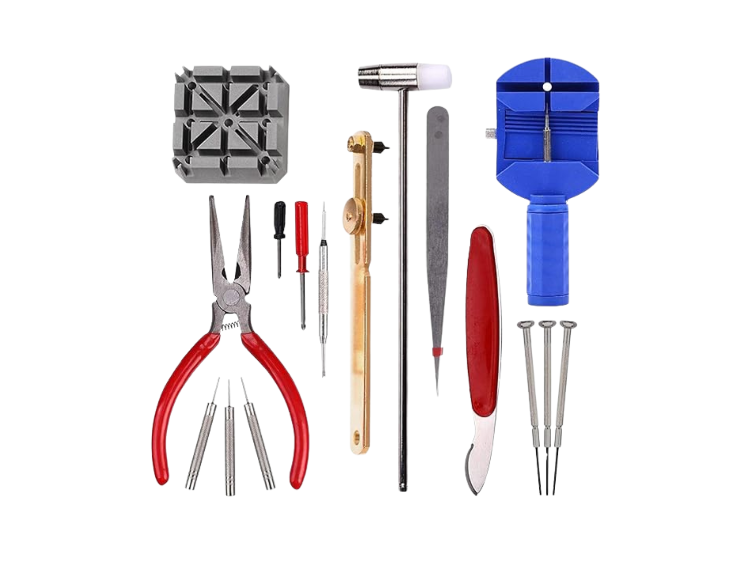 G4GADGET Strong Quality 16pc Watch Repair Tool Kit Easy Operation Band Pin Strap Link Remover Back Opener