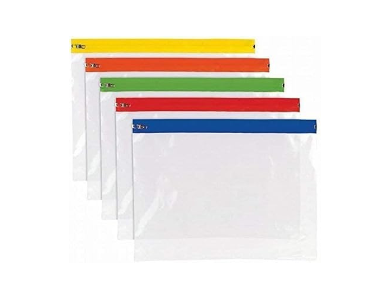 50 A4 Plus Zipper Pouch Document Wallet - Assorted Color, Stylish File Storage Zip Bag - Waterproof, Ziplock Document Holder