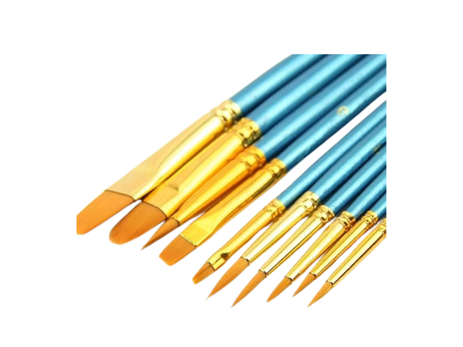 10 Artists Paint-Brushes, 18-21cm Paint Brushes, For Watercolour Acrylic & Oil Painting